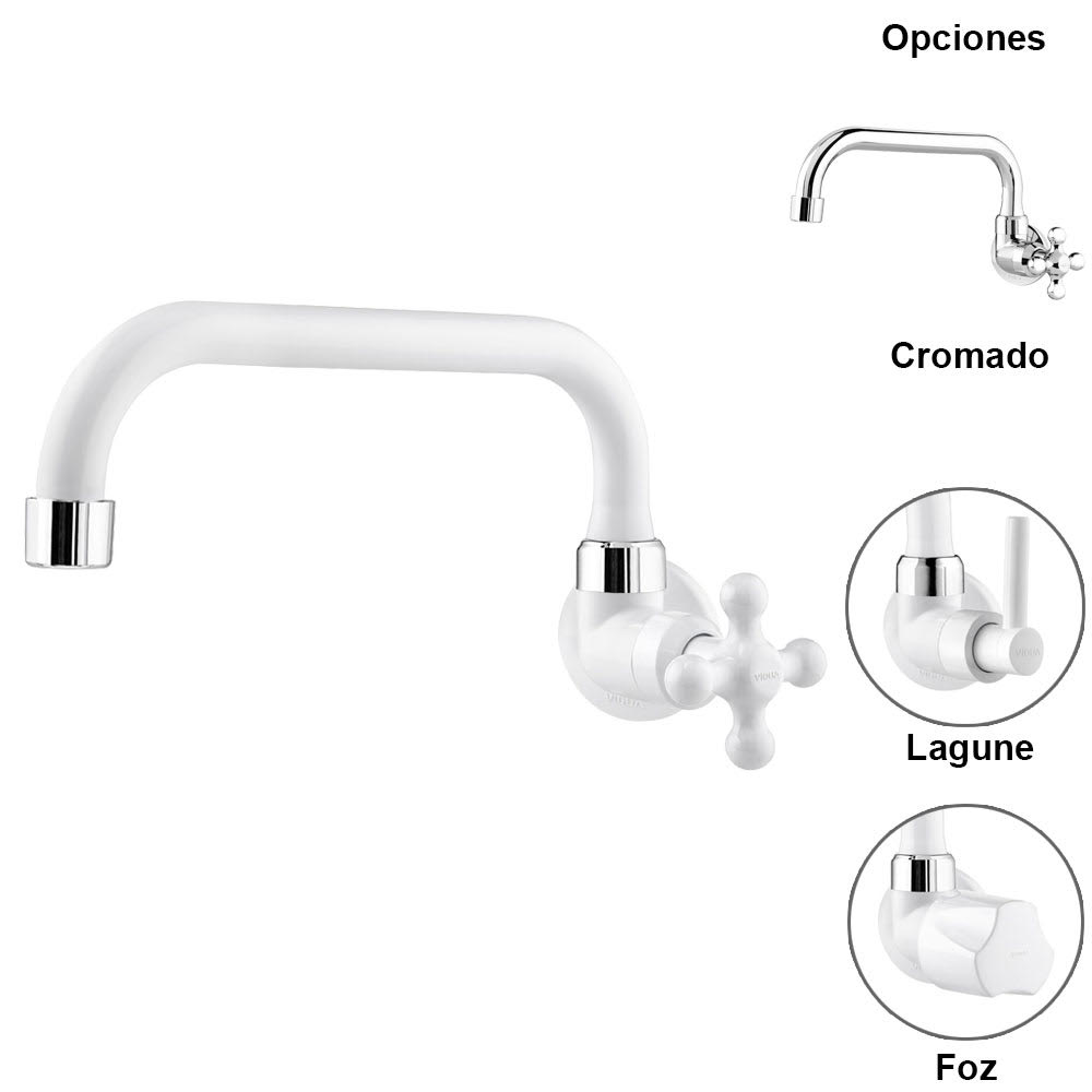 Grifo de Pared Pico Horizontal Móvil para Cocina